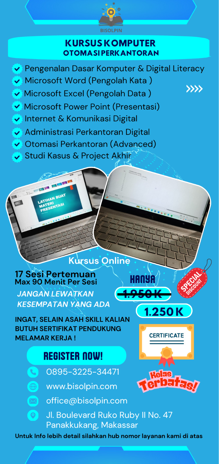 Kursus Komputer Bidang Otomasi Perkantoran